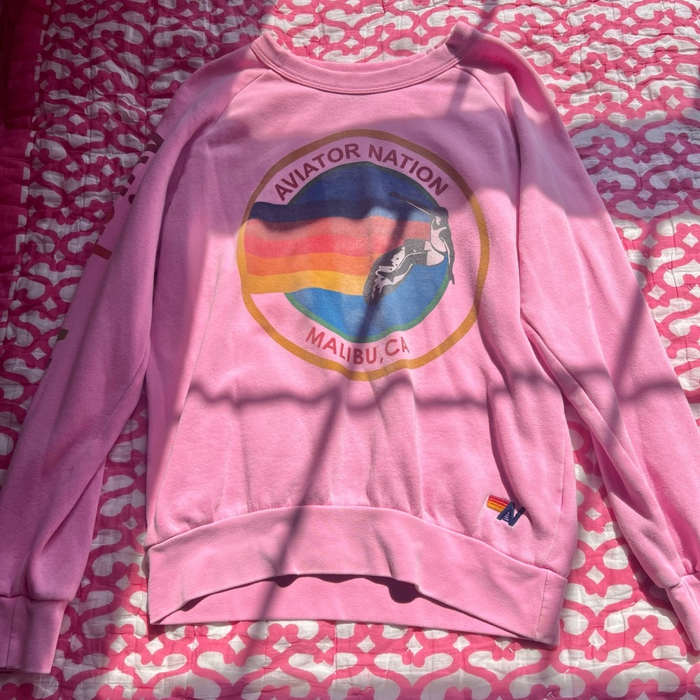 Aviator Nation Pink logo sweatshirt